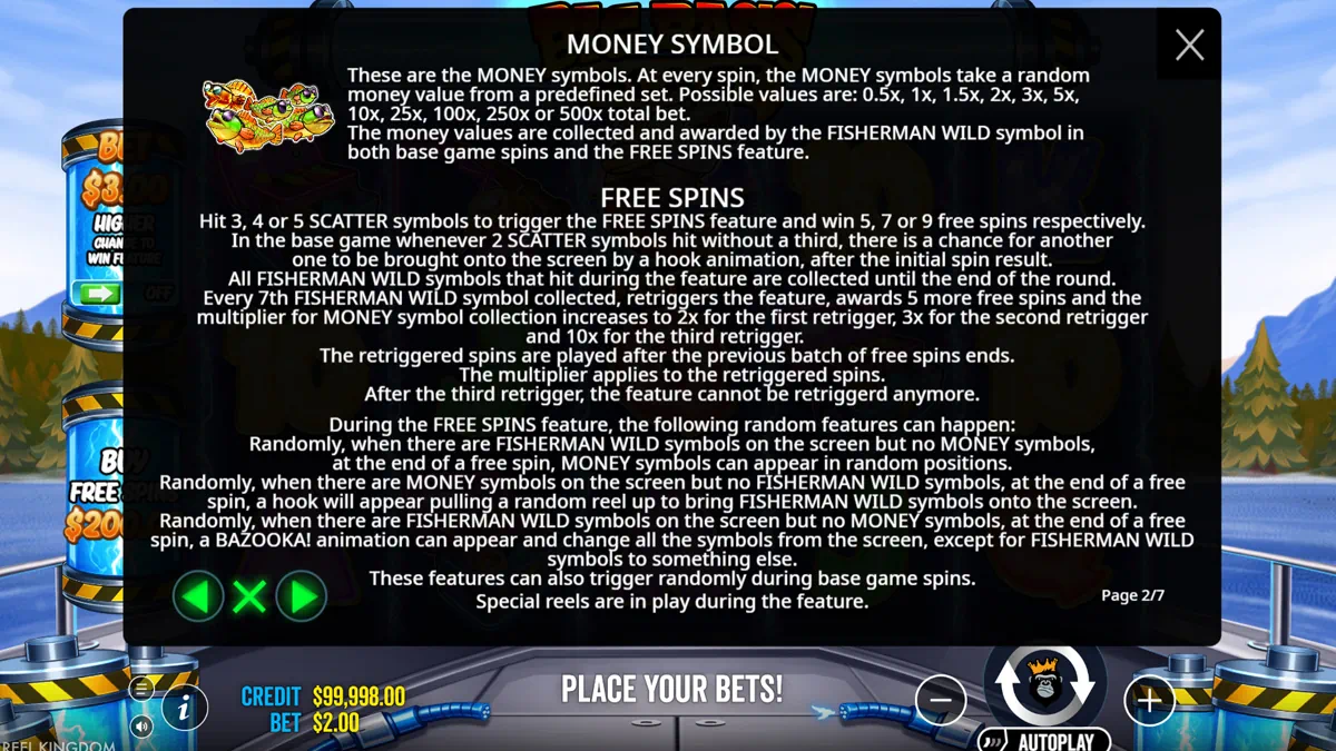 Big Bass Blast Money Symbol and Free Spins rules