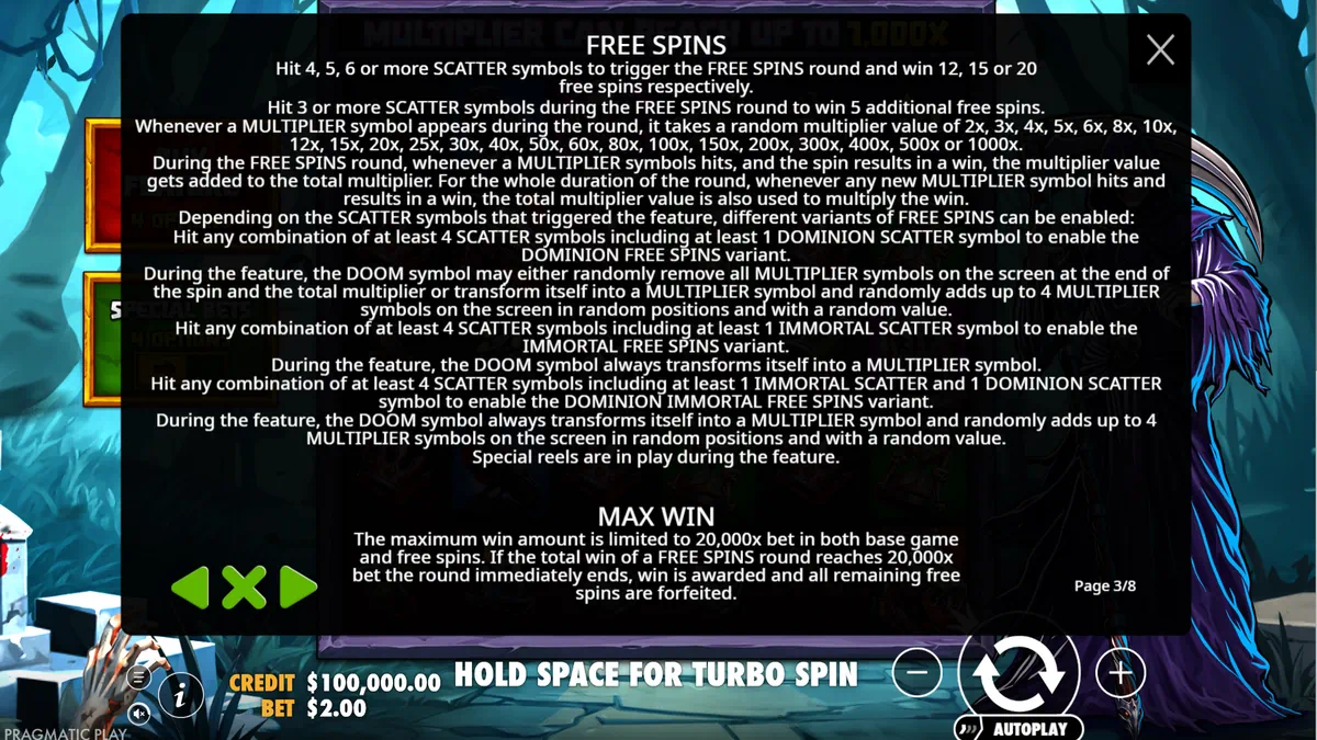 Death Dominion Free Spins