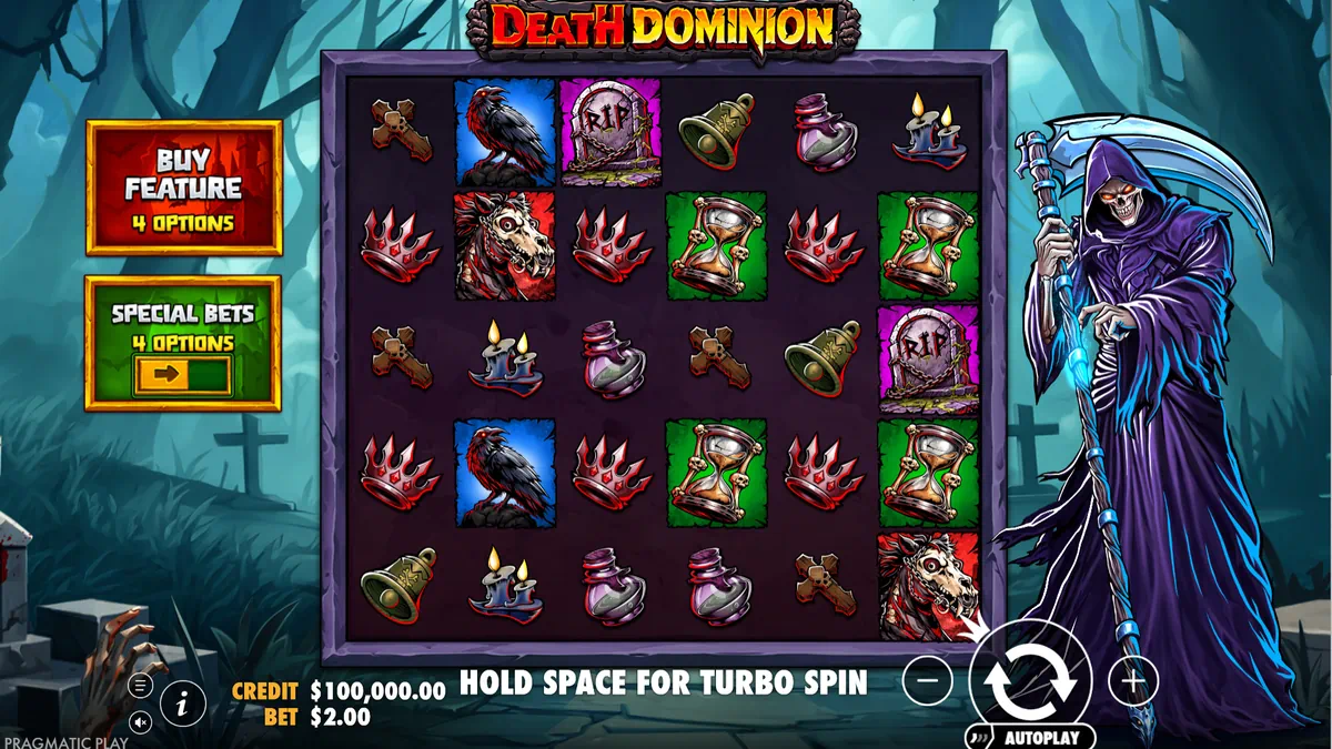 Death Dominion by Pragmatic Play - main game interface