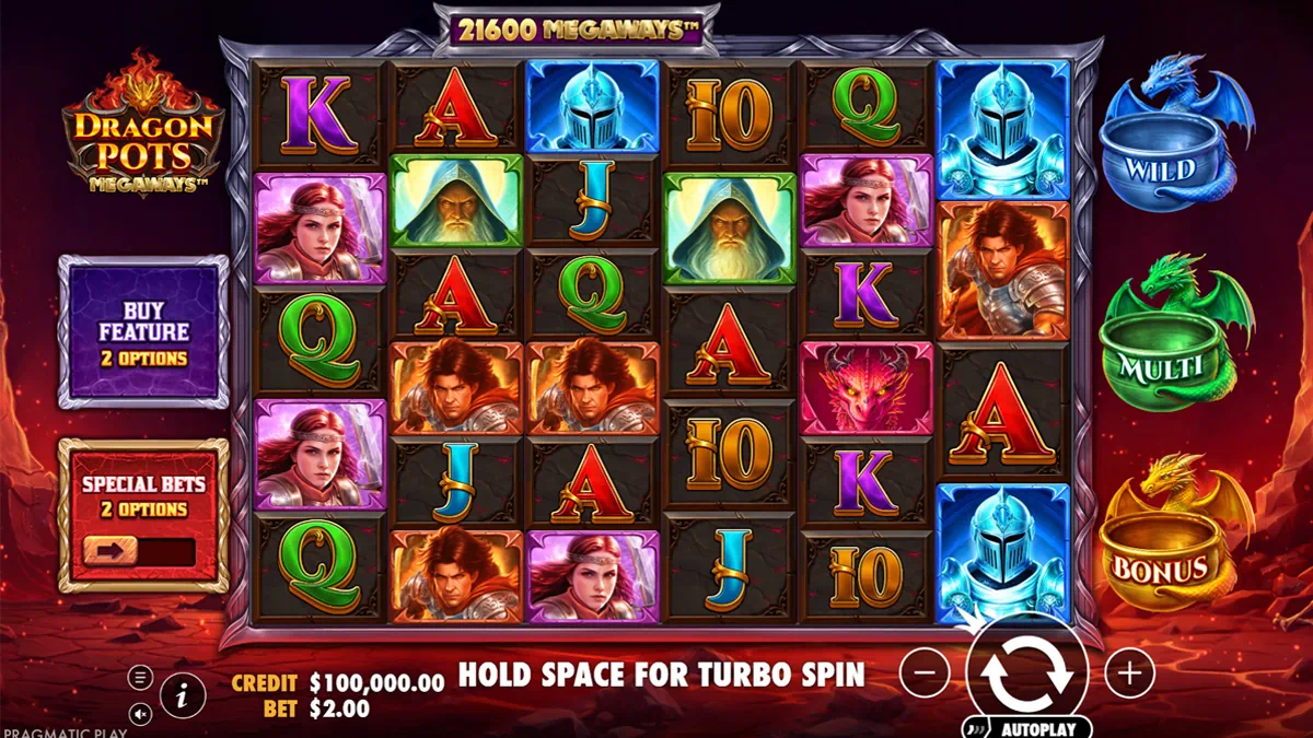 Dragon Pots Megaways — Main-Interface