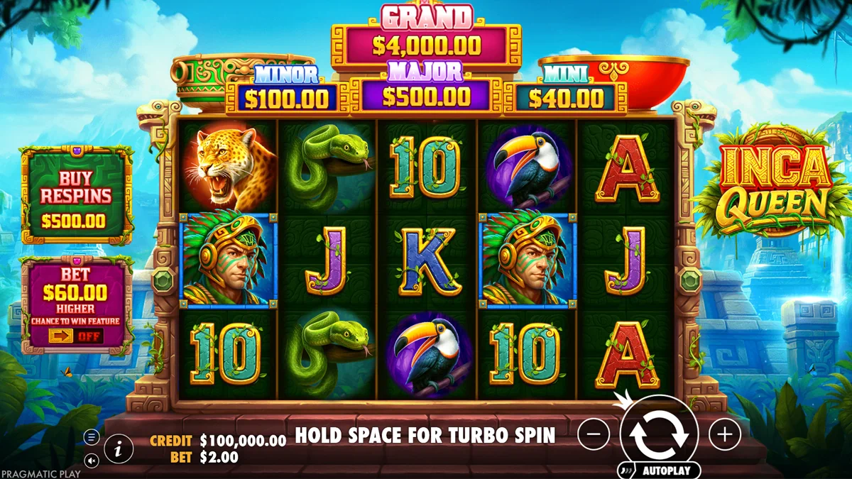 Inca Queen - Start screen and game cover loading interface