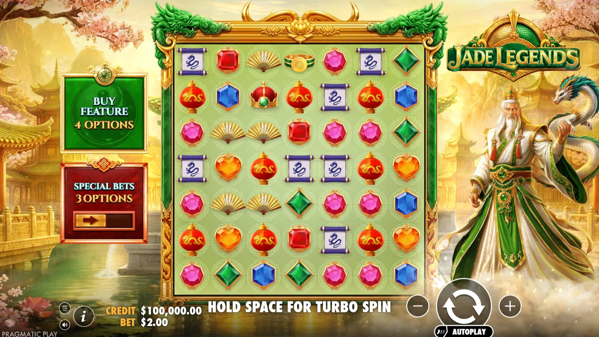 Jade Legends by Pragmatic Play - 7x7 main game grid