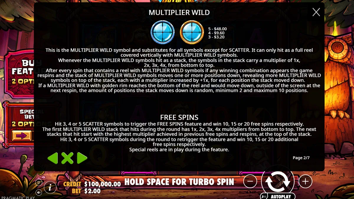 Out of the Woods Multiplier Wild rules page