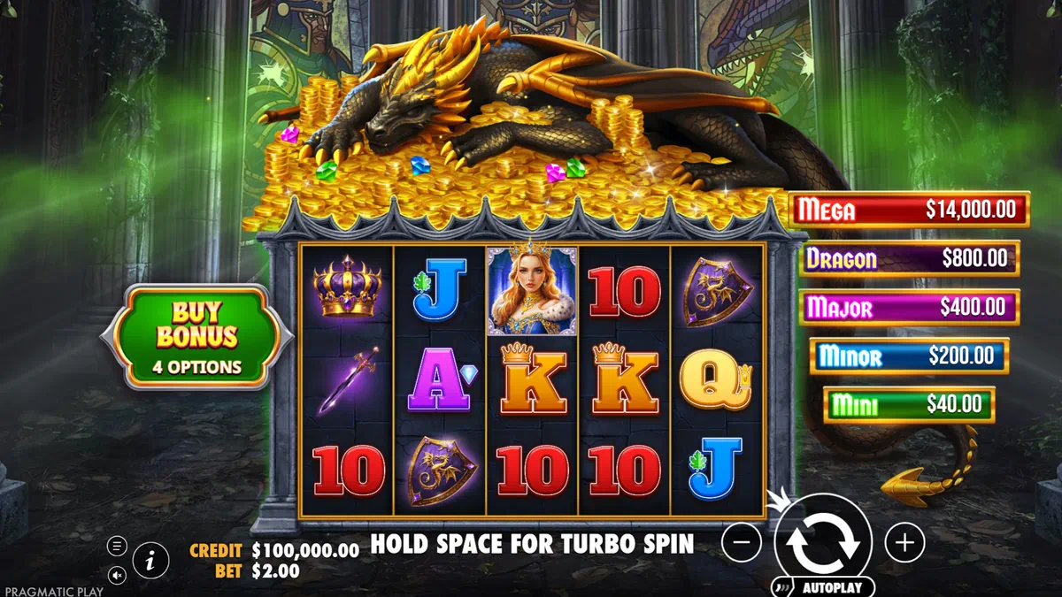 Sleeping Dragon Ultra Dark by Pragmatic Play - main game interface