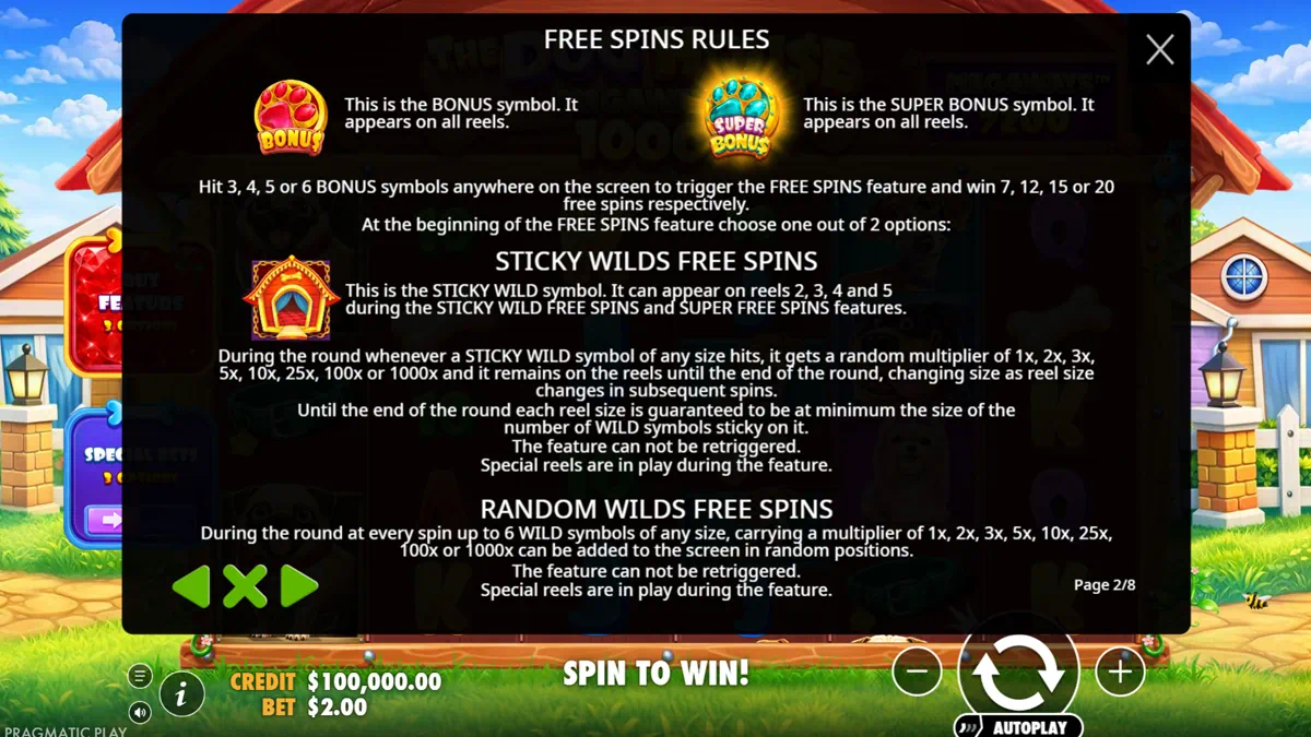 The Dog House Megaways 1000 free spins rules