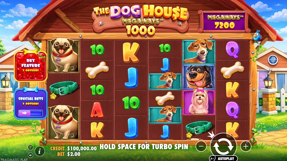 The Dog House Megaways 1000 by Pragmatic Play - main game interface